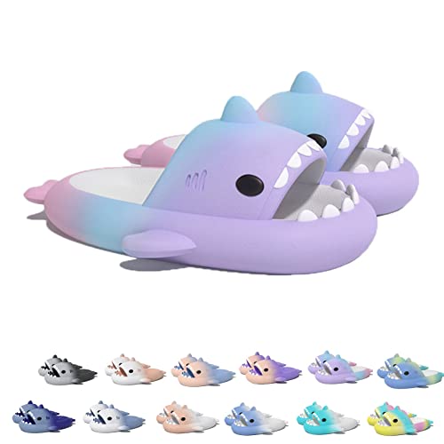 Sharky Chanclas,Cloud Shark Slides Hausschuhe Badepantoffeln Unisex süße Hai-Hausschuhe (Purple&blue&pink, adult, women, numeric_36, numeric_range, eu_footwear_size_system, numeric_37, medium) von Chagoo