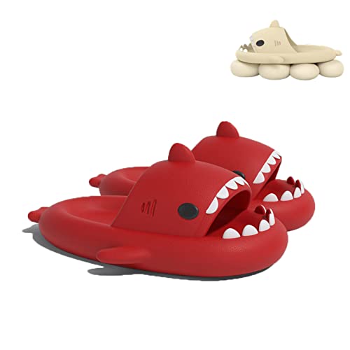 Sharky Chanclas,Cloud Shark Slides Hausschuhe Badepantoffeln Unisex süße Hai-Hausschuhe (Red, adult, women, numeric_42, numeric_range, eu_footwear_size_system, numeric_43, medium) von Chagoo