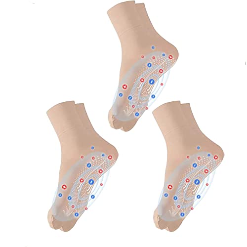 Turmalin Ionic Body Shaping Stretch-Socken, 3 Paar schlankmachende Akupressur-Selbsterwärmungs-Fußmassagesocken (Skin) von Chagoo