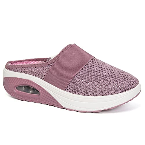 Wmshoe Orthopädische Hausschuhe Für Frauen, Air Cushion Slip on Walking Shoes (Rosa, adult, numeric_38, numeric, eu_footwear_size_system, medium) von Chagoo