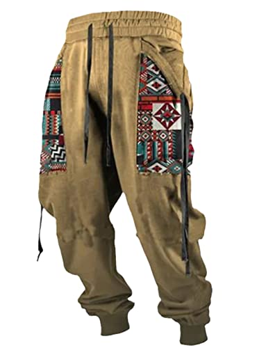 Herren Mode Retro 3D Druckhose Elastiziert Taille Bresskordel Sport Jogging Hip Hop Hosen Farbe16 XXL von Chahuer