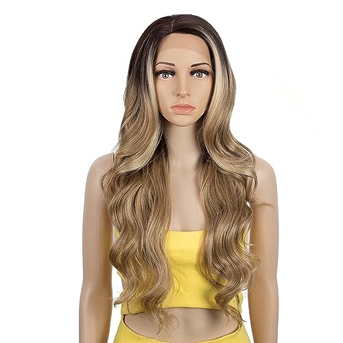 13 * 4 Zoll handgewebte vordere Spitzeperücke langes lockiges Haar Sexy Damen Kopfbedeckungen Pendler Shopping Trend Perücke Geschenk (Color : 7, Size : 13inch) von ChaiRy