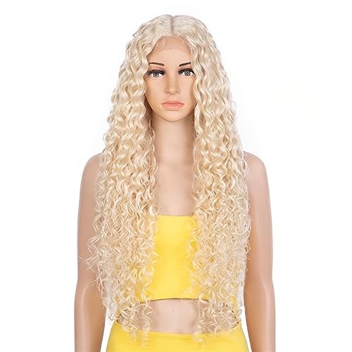 Damen-Perücke mit Spitze, kleine Welle, langes lockiges Haar, Kopfbedeckung, modische Straßenperücken, Pendler, Shopping, Trend, Perücke, Geschenk (Color : 2, Size : 1) von ChaiRy