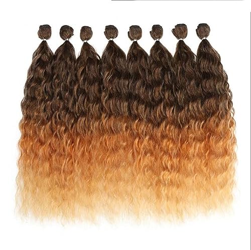 Frauen Kleine Welle Lockiges Haar Chemiefaser Uhrwerk Langes Lockiges Haar Set Perücken Pendler Shopping Trend Perücke Geschenk (Color : 4, Size : 1) von ChaiRy