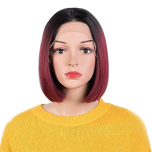 Modische Damen-Perücke, kurzes glattes Haar, Perücken-Haar-Set (Color : 11, Size : 10 inch) von ChaiRy