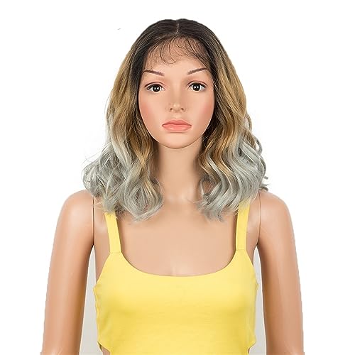 Perücken Damen mittelkurze lockige Haare 12 Zoll kleine Welle Perücke Kopfbedeckungen Perücken (Color : 1, Size : 1) von ChaiRy