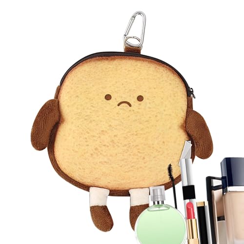 Chaies Brotgeldbörse, Brotgeldbeutel,Toast-Geldhalter mit Reißverschluss | Rucksackanhänger, süße Münztasche, kleines Geldbeutel, Plüsch-Make-up-Tasche von Chaies