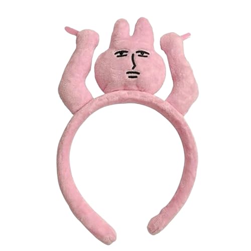 Chaies Haarband mit Haarspangen, Haarband – Bunny Hairband Grab Bangs Kopfschmuck Set mit Plüschtieren Zubehör für Kostüm Cartoon Lustige Mütze von Chaies