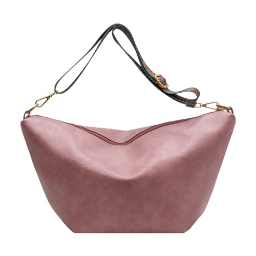 Chaies Handtaschen aus weichem PU-Leder für Damen, Einkaufstasche aus PU-Leder | lässige Tasche Herbst Winter Vintage Herbst Winter Handtasche Mode Umhängetasche mit verstellbarem Riemen, Rosa, Se von Chaies