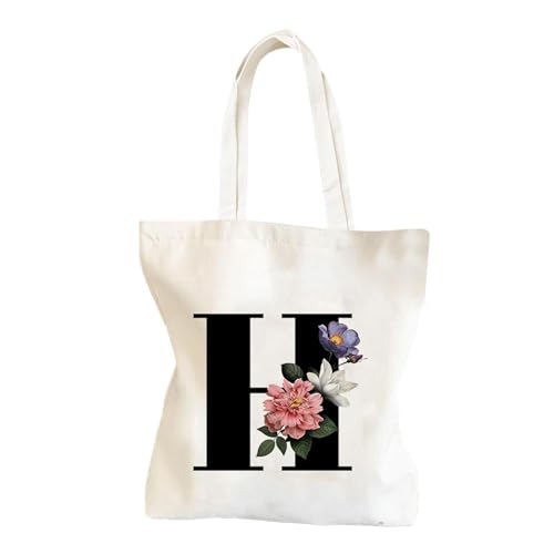 Chaies Initial-Taschen für Damen, Initialtasche, faltbar, Reisebrieftasche, Monogramm-Strandtasche, Kosmetiktasche für Frauen, H, Se référer au descriptif von Chaies