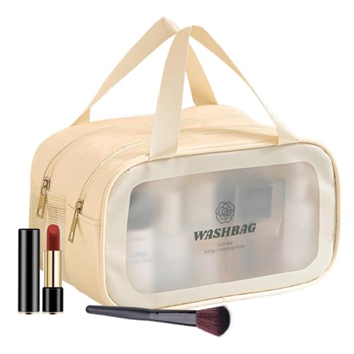 Chaies Kosmetiktaschen für Frauen, Kulturbeutel für Reisen, Make-up-Organizer, mehrere Reise-Aufbewahrungstaschen, tragbarer Shampoo-Organizer, beige, Se référer au descriptif, Siehe Beschreibung von Chaies