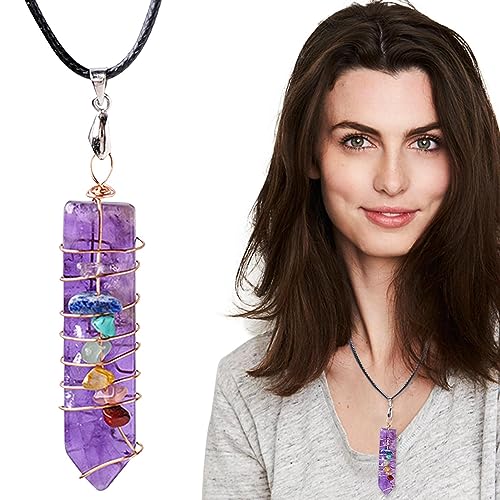 Chaies Kristall Pfeilspitze Anhänger | Kristall Anhänger Halskette mit Schnur | Spitzer Edelstein Halskette für Geburtstag von Chaies