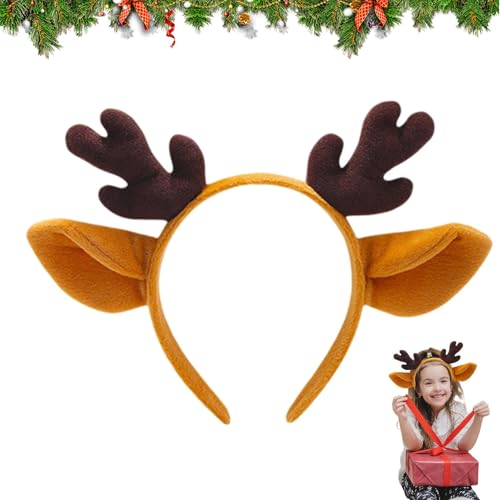 Chaies Plüsch Hirsch Geweih Stirnband Weihnachten Geweih Stirnband | Plüsch Tier Cosplay Party Kopfbedeckung Niedliche Holz Kopfbedeckung Halloween Cosplay Kostüm Zubehör von Chaies