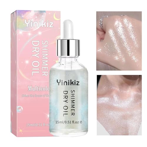Chaies Schimmerndes Körperöl, Body Shimmer - 15 ml Gesichts-Highlighter Dry für Körperglitter,Vollständiges Highlighter-Make-up, Körperschimmeröl für Frauen und Mädchen, perfekt von Chaies