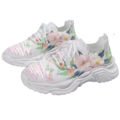 Chaies Sneaker mit Blumendruck | Orthopädische Schuhe für Damen mit Fußgewölbe, flache Sportschuhe, Freizeitschuhe im Freien von Chaies