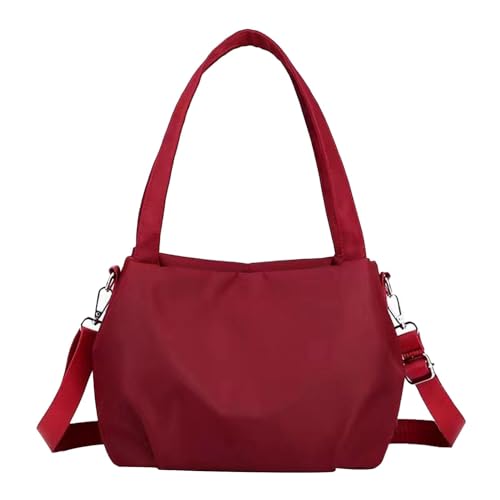 Chaies Wasserdichte Handtasche aus Nylon, Reisetaschen mit Schultergurt für Damen | wasserdichte Hüfttaschen | Umhängetasche mit Doppelreißverschluss, große Kapazität, rot, Se référer au descriptif von Chaies