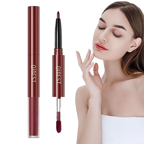 Flüssiger Lippenstift - Doppelkopf-Make-up-Stifte - 2-in-1-Lippenstift mit langanhaltendem Lip Crayon Stick Liner, matt bleibender Lippenstift für Mädchen und Frauen Chaies von Chaies