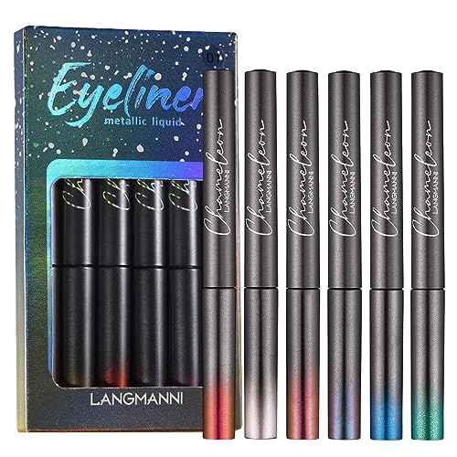 Glitzernder Flüssig-Eyeliner | 6-farbige, langlebige farbige Eyeliner, wasserfest | Glitzer-Eyeliner für Damen und Mädchen, Liquid Liner Buntes Set, Liquid Liner Chaies von Chaies