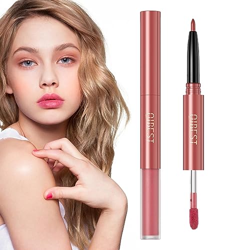 Lipliner Lippenstift - Glänzende Make-up-Stifte,2-in-1-Lippenstift mit langanhaltender, matter Farbe und Lipliner-Stift, Lippenfüller für das Make-up von Mädchen und Frauen Chaies von Chaies