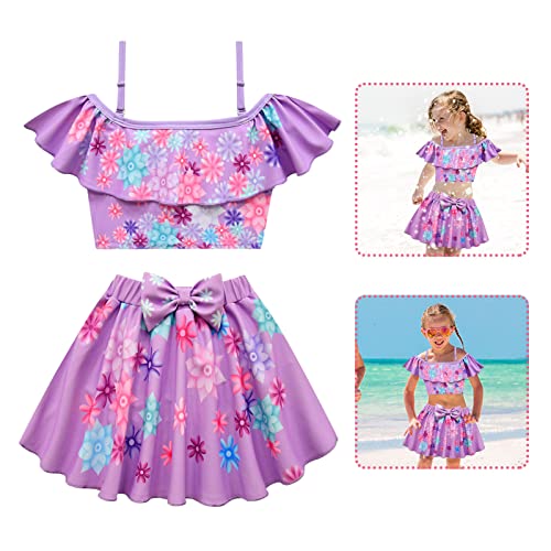 Mädchen Badeanzug | Hochelastisches Tankini-Badeanzug-Set für Mädchen,Weicher zweiteiliger Tankini-Badeanzug für Mädchen, Strandmode, mit niedlichem, schulterfreiem Träger für die Sommergeburt Chaies von Chaies