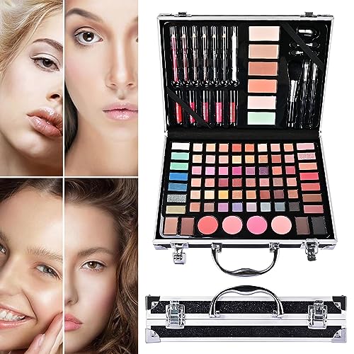 Professionelles Make-up-Set | Make-up-Set für Teenager,Tragbare Mehrzweck-Kosmetiktasche für Profis/Einsteiger, 62 Lidschatten, 4 Brauenpuder, 5 Lipgloss, 4 Rouge, 6 Konturcremes Chaies von Chaies