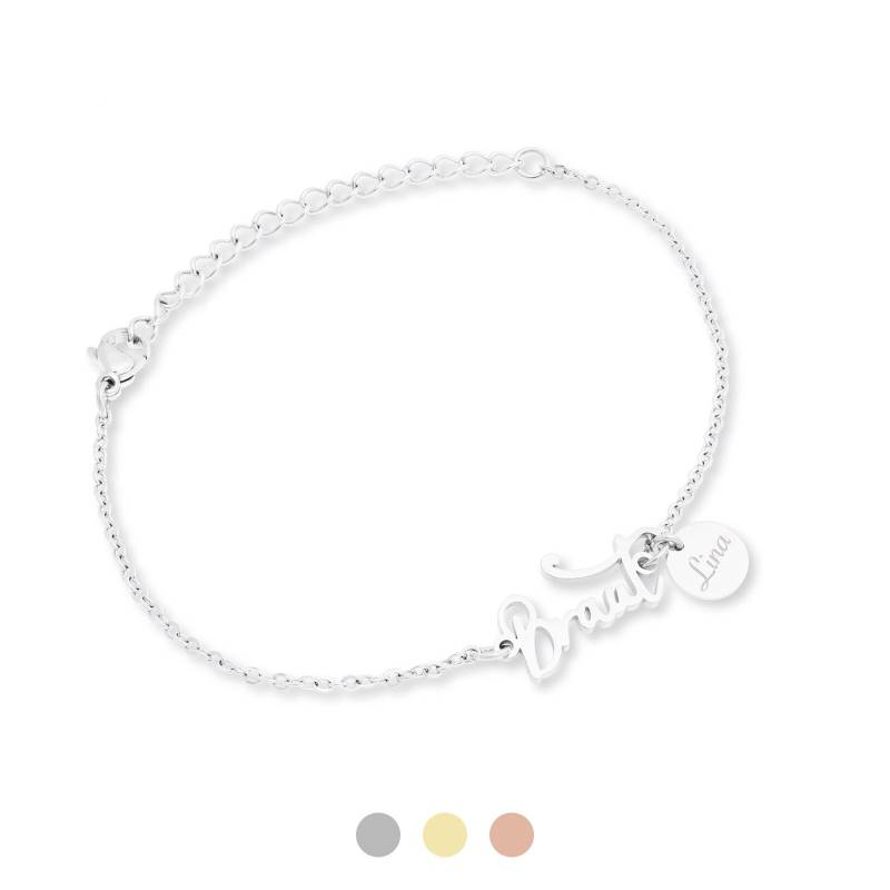 Elva - Braut Armband Mit Namen Gravur | Personalisiertes Geschenk Schmuck Farben Silber Gold Roségold von ChainAndStory