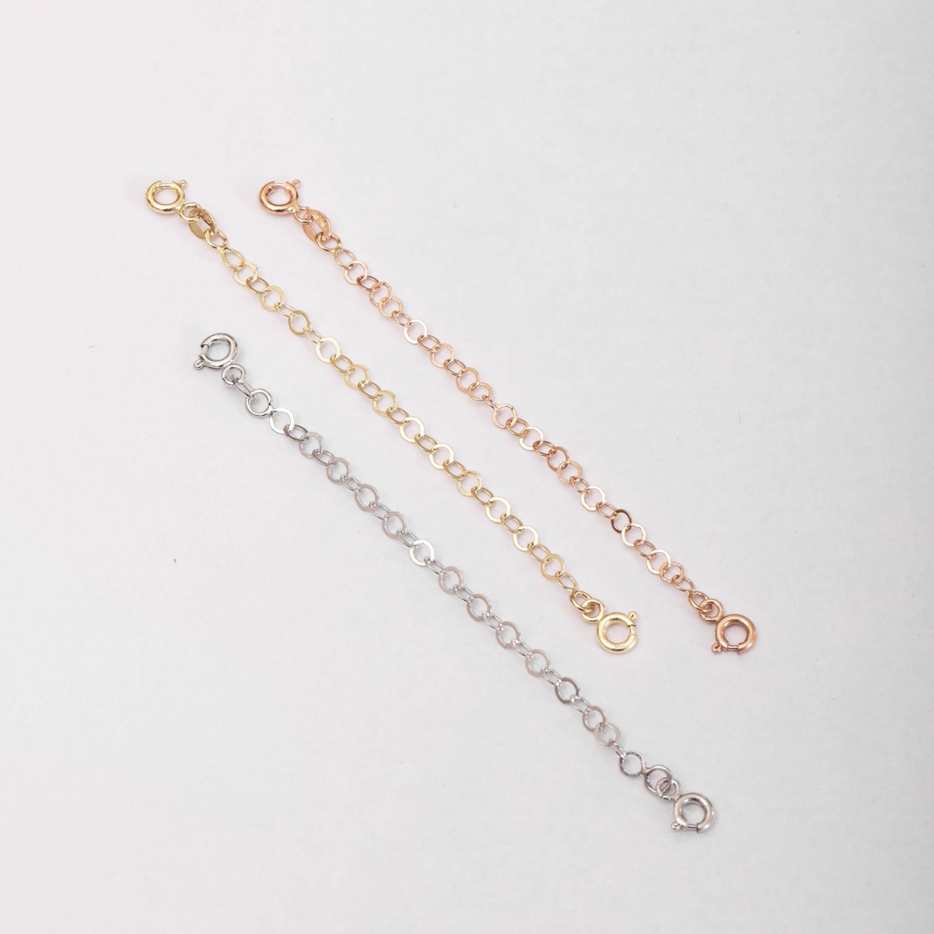 14K 18K Solid Gold 3, 00 Mm Runde Link, Zwei Federring-Verschluss, Doppelte Federring Verschluss Offene Link-Verlängerungskette, Abnehmbarer 14K 18K Solid Gold 3, 00 Mm Runde Link, Zwei Federring-Verschluss, Doppelte Federring Verschluss Offene Link-Verlängerungskette, Abnehmbarer von ChainJewelryME