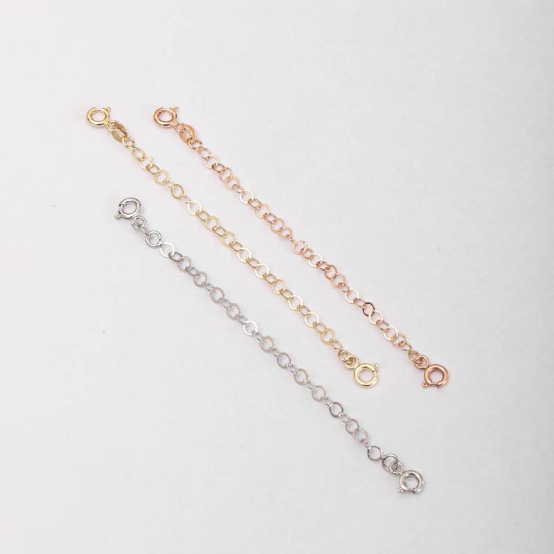 14K 18K Solid Gold 3, 00 Mm Runde Link, Zwei Federring-Verschluss, Doppelte Federring Verschluss Offene Link-Verlängerungskette, Abnehmbarer 14K 18K Solid Gold 3, 00 Mm Runde Link, Zwei Federring-Verschluss, Doppelte Federring Verschluss Offene Link-Verlängerungskette, Abnehmbarer von ChainJewelryME