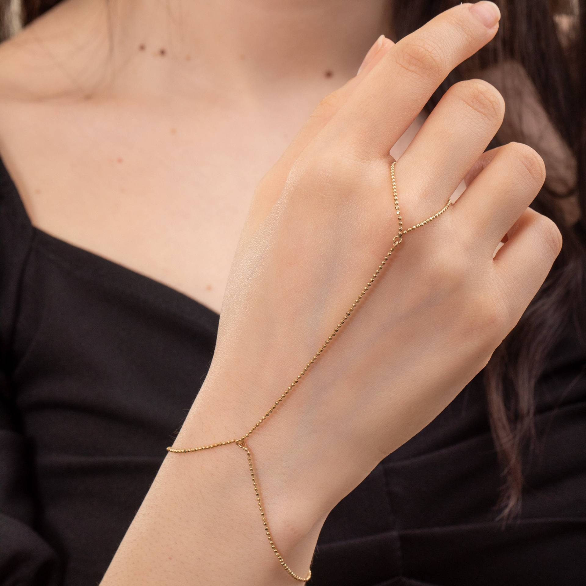 14K 18K Solid Gold Kugel Perlenkette Armband, Zierliche Perlen Hand Brautschmuck, Finger Armband Für Sie, Geschenk Frau, Ring Kette 14K 18K Solid Gold Kugel Perlenkette Armband, Zierliche Perlen Hand Brautschmuck, Finger Armband Für Sie, Geschenk Frau, Ring Kette von ChainJewelryME