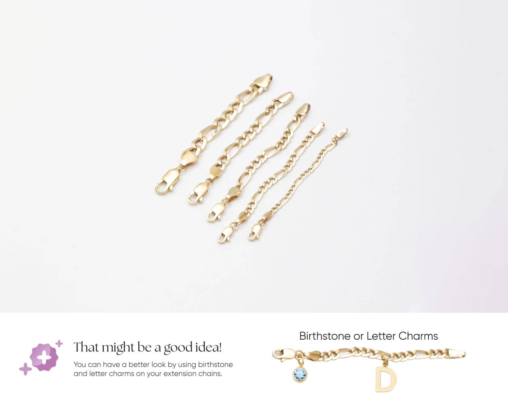 14K Echtgold Halskette Armband Fußkettchen Verlängerung Figaro Kette, Abnehmbare Kettenverlängerung, Entfernung Hohle Links, Geschenk Für Frauen 14K Echtgold Halskette Armband Fußkettchen Verlängerung Figaro Kette, Abnehmbare Kettenverlängerung, Entfernung Hohle Links, Geschenk Für Frauen von ChainJewelryME