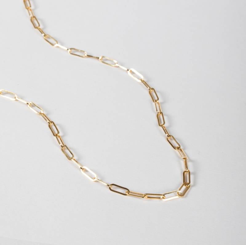 3.30 Mm Büroklammer Kette Halskette Armband, 14K Solid Gold Damen Kette, Layering Rechteck Für Frauen, Geschenk Sie 3.30 Mm Büroklammer Kette Halskette Armband, 14K Solid Gold Damen Kette, Layering Rechteck Für Frauen, Geschenk Sie von ChainJewelryME