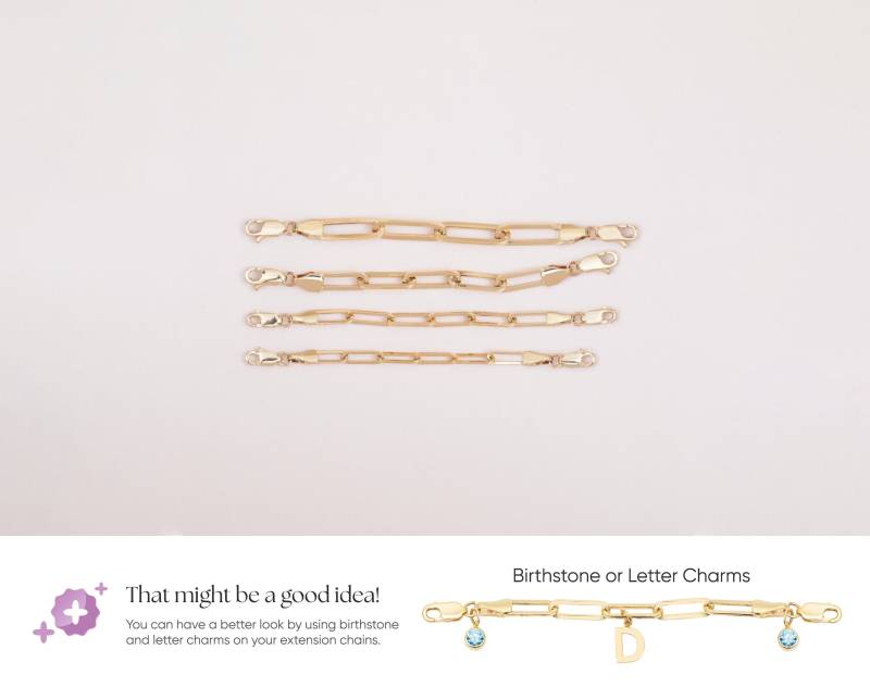 Zwei Spangen Büroklammer Verlängerungskette, 14K Echtgold Stecker Kette, Doppelseitige Karabiner Gliederkette, Paperclip Sicherheitskette Zwei Spangen Büroklammer Verlängerungskette, 14K Echtgold Stecker Kette, Doppelseitige Karabiner Gliederkette, Paperclip Sicherheitskette von ChainJewelryME