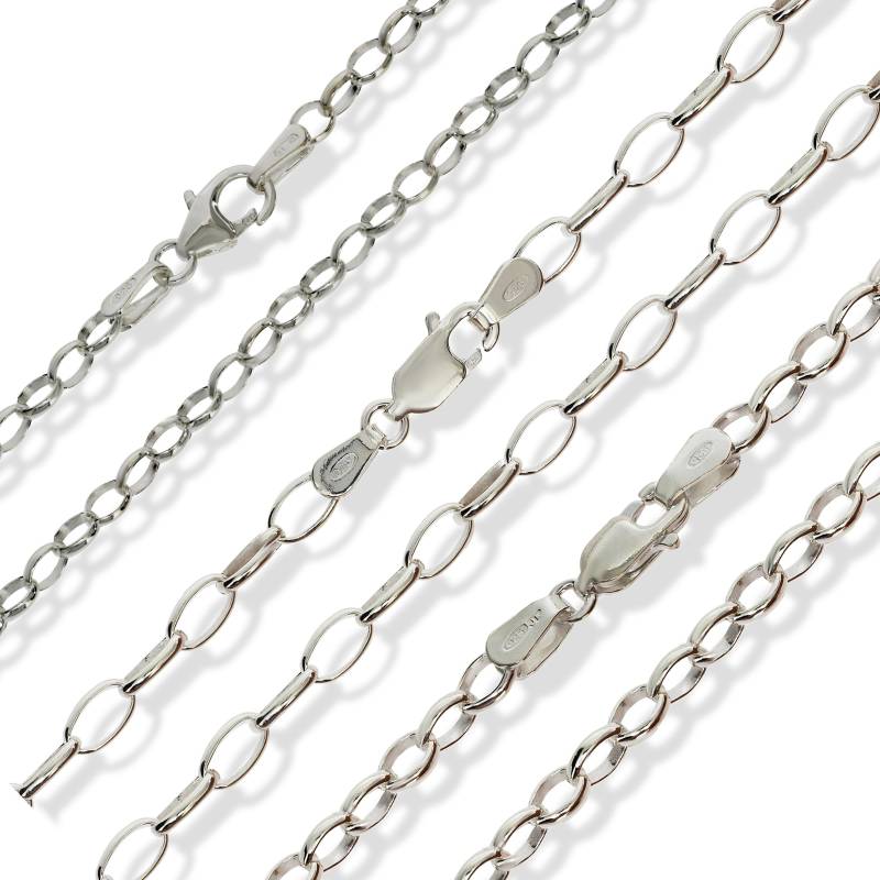 16 18 20 22 24 Sterling Silber Erbskette Oval Link Rolo Anhänger Halskette Geschenkbox 3.0 Mm 3.7 3.9 von ChainReactionUK