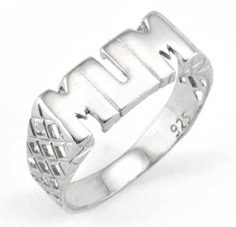 Mama Ring Sterling Silber Schlicht Block Mumie Mutter Korb Muster Band Geschenkbox von ChainReactionUK