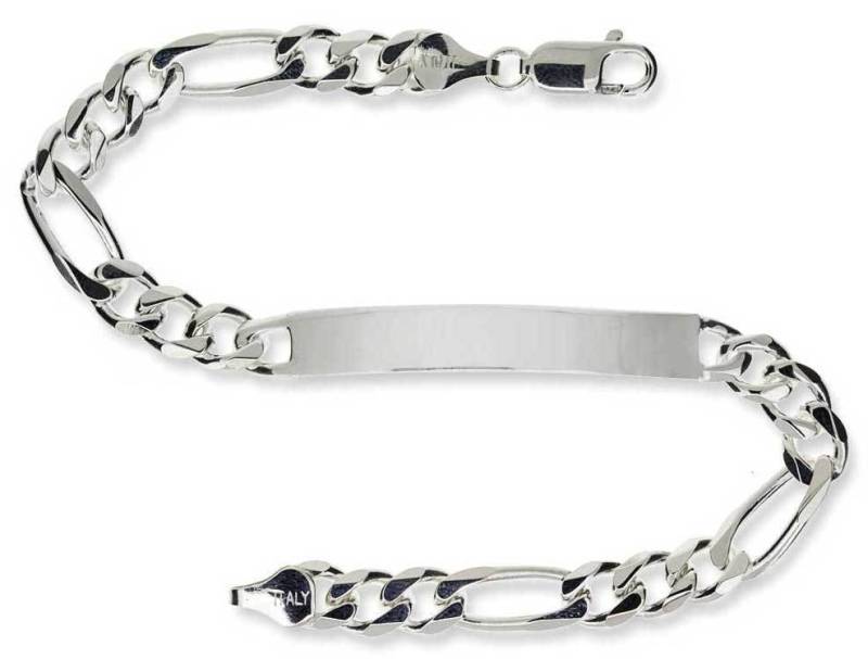 sterling Silber Id-Armband Kostenlose Gravur Herren 8, 5 "Identität Solid Figaro Panzerkette Geschenkbox von ChainReactionUK