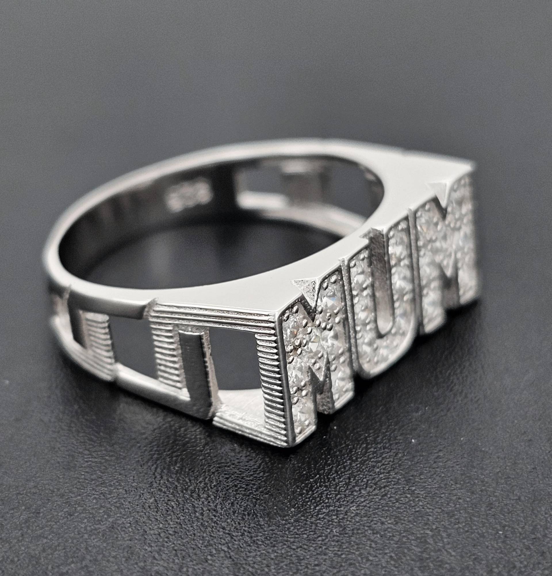 sterling Silber Mama Ringe Zirkonia Cz Poliert Rolle Muttertag Geschenkbox von ChainReactionUK