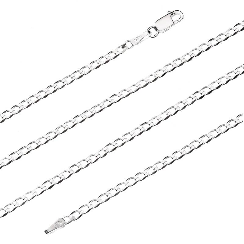 sterling Silber Panzerkette 2.3 Mm 16 18 20 22 24 30 "D/C Diamantschliff Flach Link Halskette Geschenkbox von ChainReactionUK