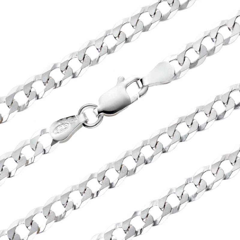 sterling Silber Panzerkette 4.0 Mm 16 18 20 22 24 30 Flache Diamond Cut D/C Link-Halskette Damen Herren Armbänder Anhänger Geschenkbox von ChainReactionUK