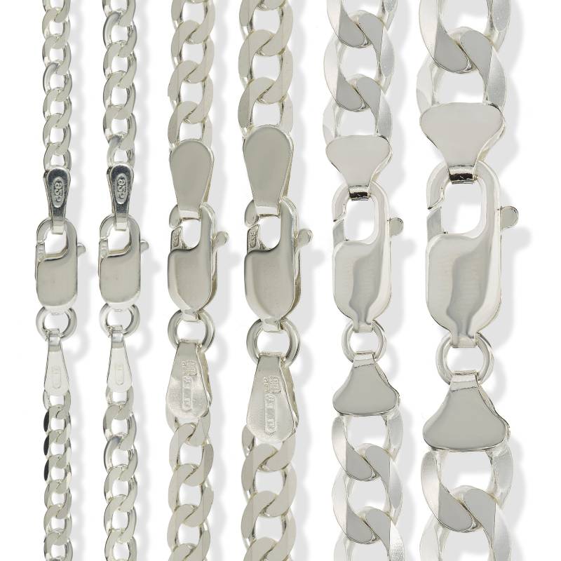 sterling Silber Panzerkette Flach D/Cut Gliederkette Damen Herren Armbänder Geschenkbox von ChainReactionUK