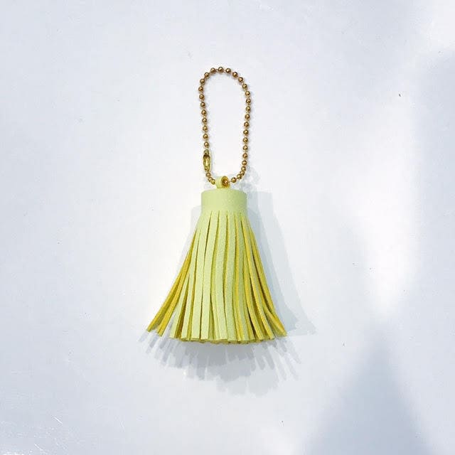Süße Tasche Geldbörse Schlüsselanhänger Leder Kette Charme Gelb Quaste von ChainYourBag