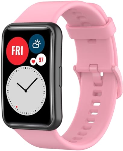 Chainfo Armband kompatibel mit Huawei Watch Fit new/Fit (TIA-B09/TIA-B19) / Fit Special Edition (B39), Silikon Sportarmband Uhr Band Strap Ersatzarmband Uhrenarmband NO240216 (Pink) von Chainfo