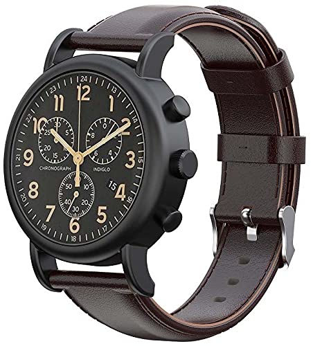 Chainfo Schnellverschluß Uhrenarmbänder kompatibel mit Timex Weekender/Timex Expedition, Vintage Leder Armband Ersatband für Herren Damen (Pattern_1) von Chainfo