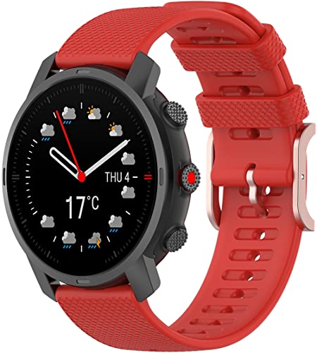 Chainfo Silikon Uhrenarmbänder kompatibel mit Polar Vantage M2 / Grit X/Vantage M/Grit X PRO, Gebürstete Edelstahl Schnalle NO230801 (Red) von Chainfo
