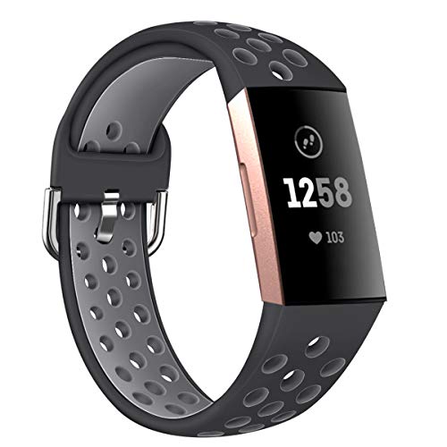 Chainfo Silikon Uhrenarmband kompatibel mit Fitbit Charge 4 / Charge 3 SE/Charge 3 / Charge 3 Special Edition, mit Schnellverschluss (Pattern 12) von Chainfo