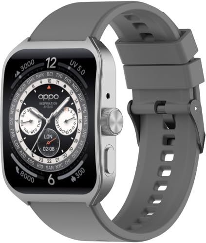 Chainfo Silikon Uhrenarmband kompatibel mit OPPO Watch 4 Pro, Ersatzarmband Sportarmband Uhr Zubehör NO240110 (Grey) von Chainfo