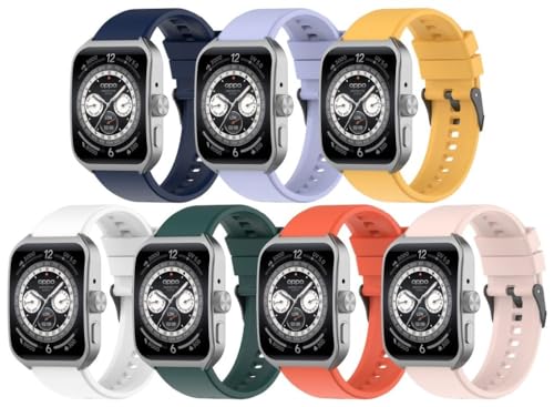 Chainfo Silikon Uhrenarmband kompatibel mit OPPO Watch 4 Pro, Ersatzarmband Sportarmband Uhr Zubehör NO240110 (H [Pack of 7]) von Chainfo