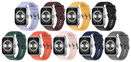 Chainfo Silikon Uhrenarmband kompatibel mit OPPO Watch 4 Pro, Ersatzarmband Sportarmband Uhr Zubehör NO240224 (H [Pack of 9]) von Chainfo