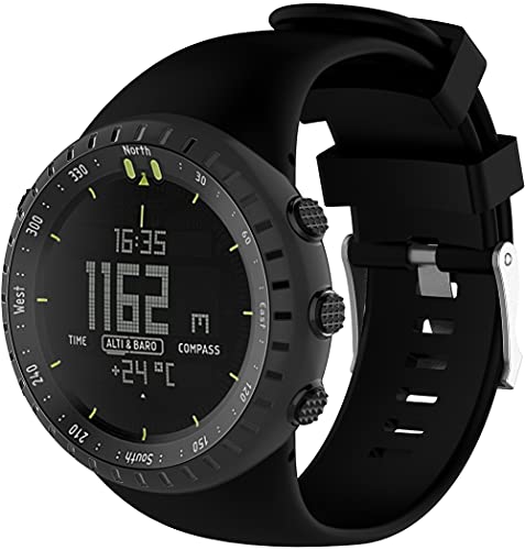 Chainfo Silikon Uhrenarmband kompatibel mit Suunto Core All Black, mit Schnellverschluss (Pattern 8) von Chainfo