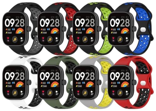 Chainfo Silikon Uhrenarmband kompatibel mit Xiaomi Smart Band 8 Pro/Redmi Watch 4, mit Schnellverschluss NO240217 (I [Pack of 8]) von Chainfo