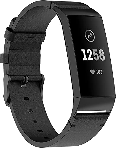 Chainfo Uhrenarmband kompatibel mit Fitbit Charge 4 / Charge 4 SE/Charge 3 / Charge 3 SE, Lederarmband Ersatz-Watch Armband mit Edelstahl Metall Schließe für Herren Damen (Pattern 7) von Chainfo